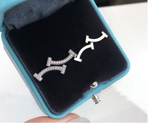 

backs earrings t family smile 925 sterling silver plated 18kt diamond inlaid smooth pendant clavicle chain, White