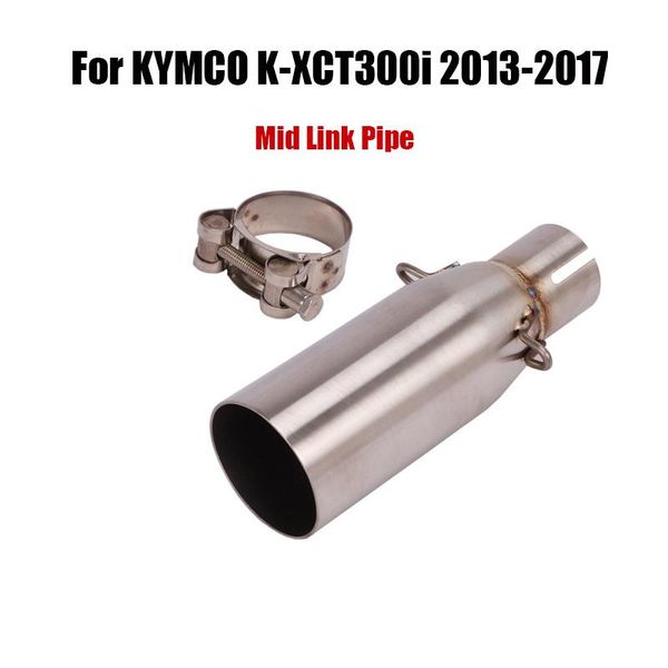 

motorcycle exhaust system middle link pipe escape slip on connecting tube modified section 51mm for kymco k-xct300i 2013-2021