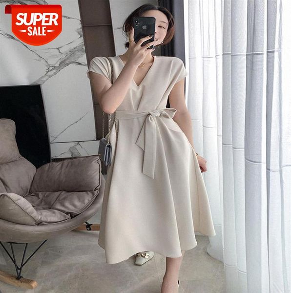 

hepburn pocket skirt french temperament high waist dress women design sense white long #1w43, Black;gray