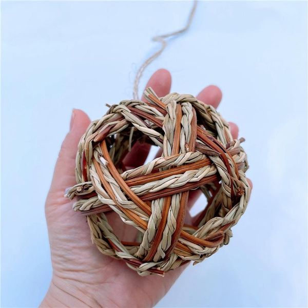

small animal supplies 2pcs hamster feeder ball grass versatile handmade toy hay rack hanging food