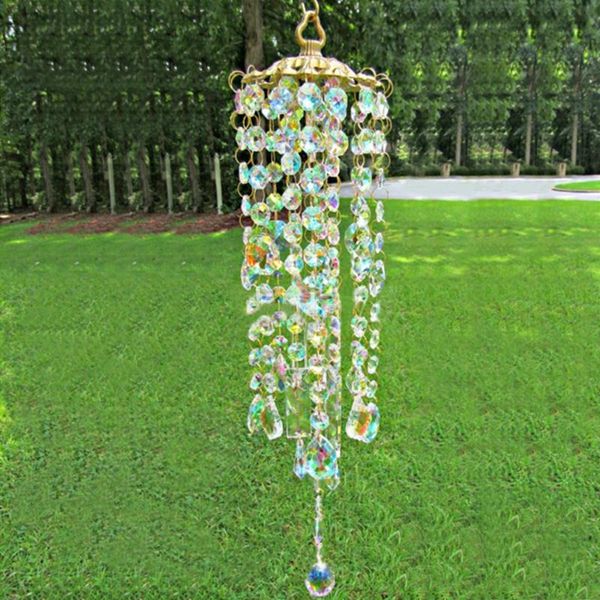 

colorful crystal wind chimes perfect addition to your garden patio lawn gift for family and friends decorative objects & figurines