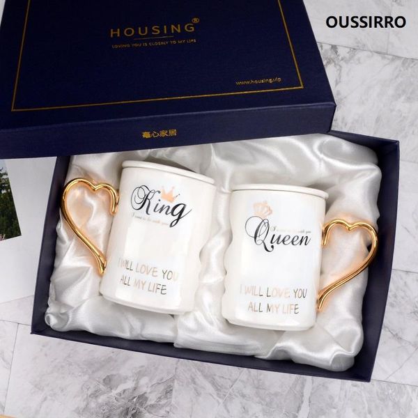 

mugs 2pcs/set couple cup ceramic kiss mug valentine's day wedding birthday gift box