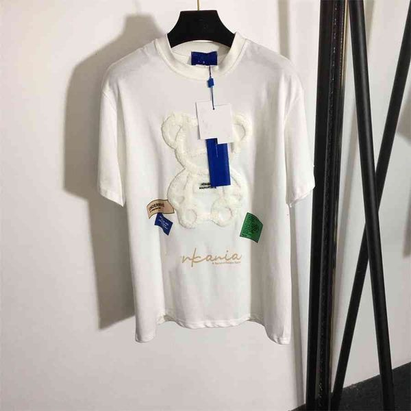 

2021 new trendy brand cotton t-shirt with the same style for men and women414363, White