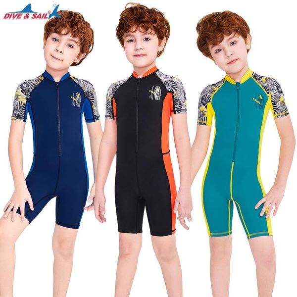 

wetsuit skin one piece swimsuit kids shorty lycra upf 50+ for girls boys youth teen toddler child, children rash guard sunsuit one-piece sui