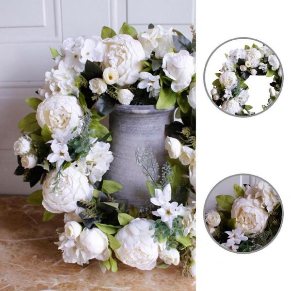 

decorative flowers & wreaths weather resistant sturdy pography props door hanging wreath faux silk flower round wedding decor