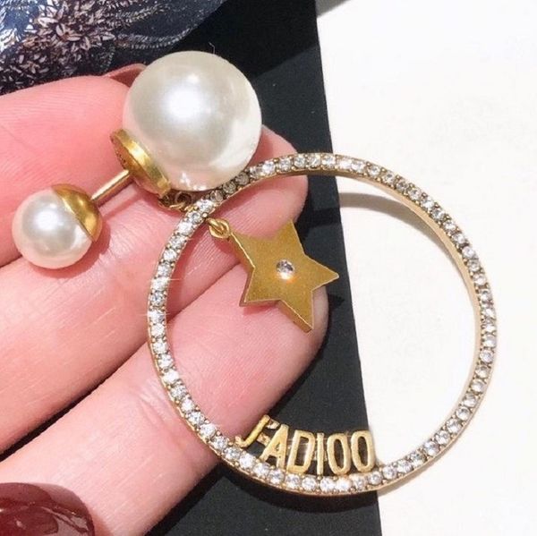 

design jewelry earrings new letter pearl fashion personality net red earrings, Silver