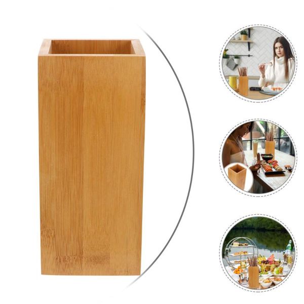 

chopsticks 1pc bamboo chopstick holder utensil container for home (assorted color)