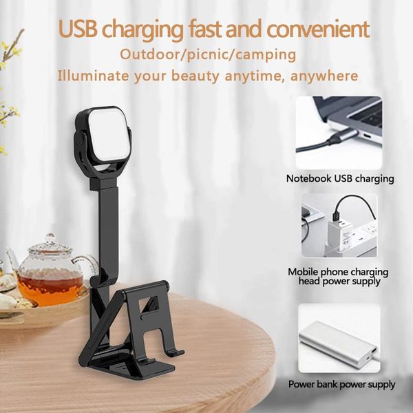 

cell phone mounts & holders holder tablet with fill-light for watching tv makeup pos videos usb ports led light suporte celular