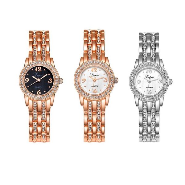 

wristwatches lvpai elegant rhinestone quartz watch women alloy strap analog delicate wristwatch gifts for ladies accessories, Slivery;brown