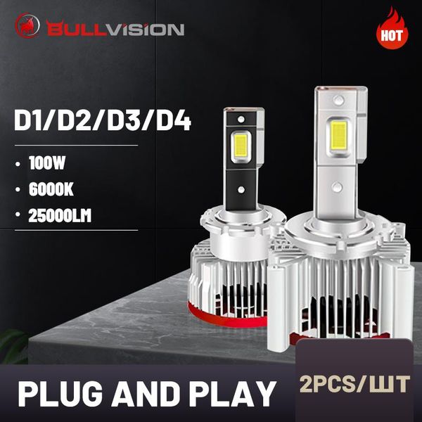 

car headlights bullvision d4s d3s d2s led headlight canbus no error d8s d5s d1s light bulbs in for auto d1r d3r d4r d2r lamps universal 12v