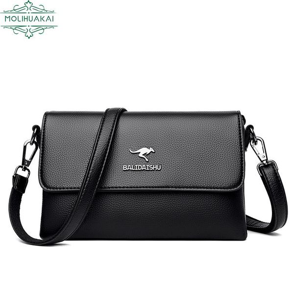 

evening bags ladies pu soft leather shoulder bag casual bolsa feminina crossbody double strap sac a main