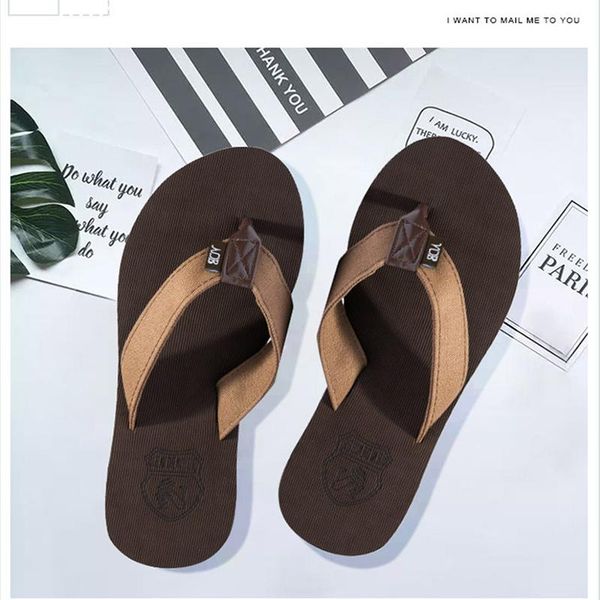 

slippers wotte men flip flops summer anti-skid outdoor light casual beach male sandals house pinch slipper chanclas hombre, Black