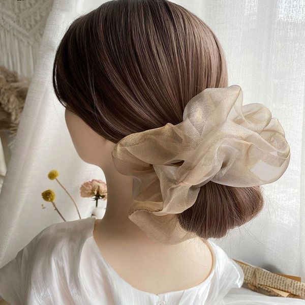 

hair accessories fashion tie for muslim women chiffon rubber band beautiful hijab volumizing scrunchie large headscarf headwear