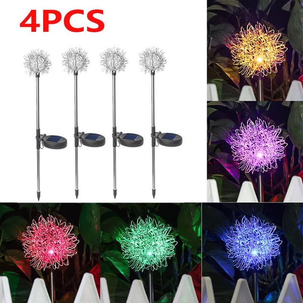 

lawn lamps 4pcs 52cm dandelion solar garden courtyard ground light outdoor landscape flower plant waterproof fairy