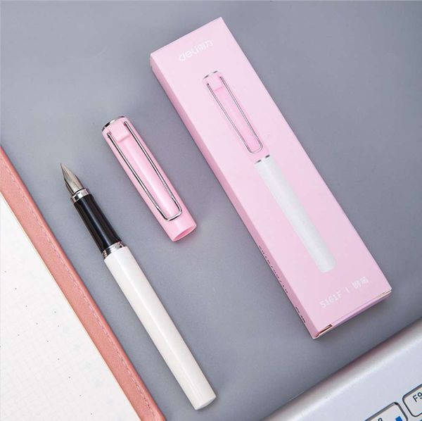 

the pen deli s161f student 34 grade 5 pink blue ink absorbing fountain pen gift