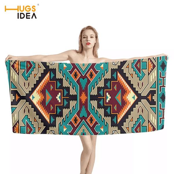 

tradition native pattern print bath beach towel woman quick dry up hair face blankets yoga gym swimming