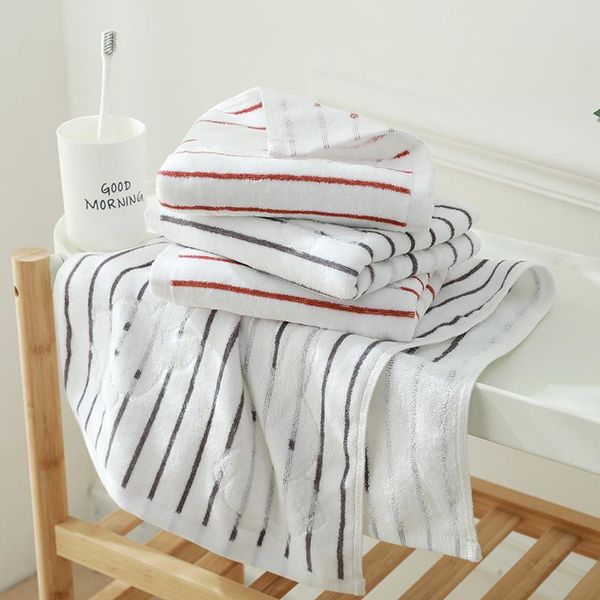 

towel 1/2pcs 70*140/35*75/25*50 striped bath soft microfiber skin-friendly quick dry super water absorption wave for home