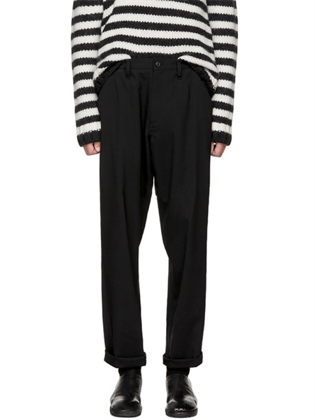 

men's pants casual straight tube rolled edge spring and autumn black simple loose fashion large size youth trend