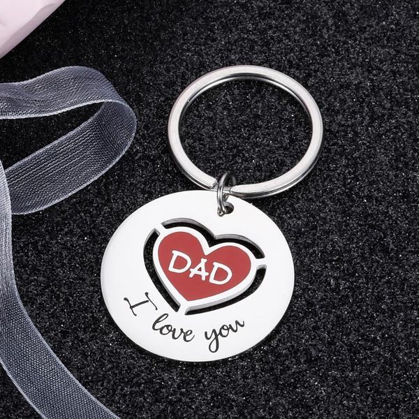 

keychains dad i love you keychain birthday gift from daughter son father day keyring for thanksgiving, Silver