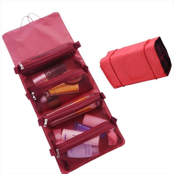 

1set travel cosmetic women bags mesh make up box beautician necessarie toiletry makeup brushes lipstick storage organizer