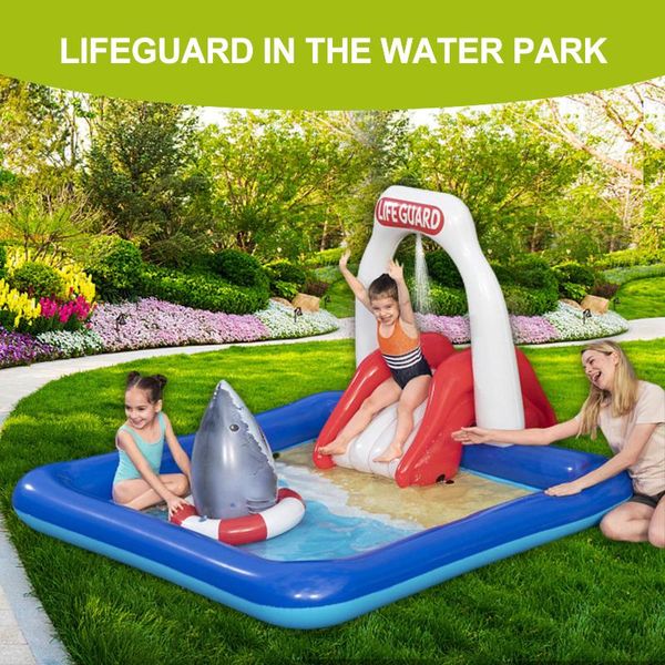 

pool & accessories pvc inflatable swimming game center thickended ocean ball sliding play lifeguard in water park fishing sand pond