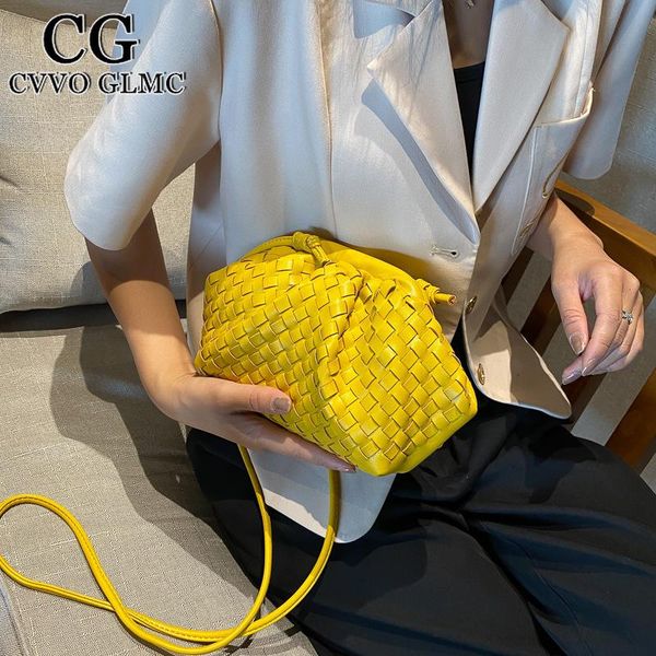 

shoulder bags cvvo glmc 2021 leather handbag woven clip bag fashion all-match messenger hobos designer