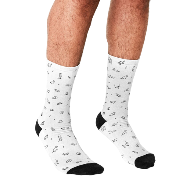 

men's socks funny men mini weenies animal pattern printed hip hop happy cute boys street style crazy novelty for, Black