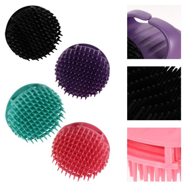 

hair brushes 4pcs practical shampoo head scrubbers, Silver