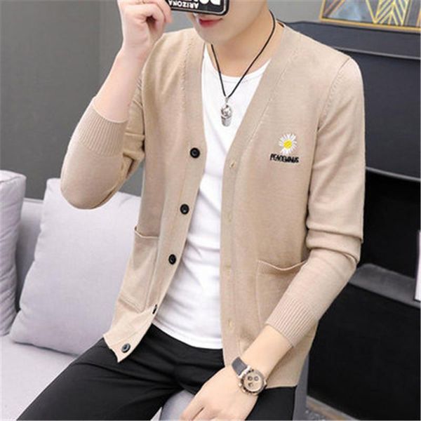 

mens cardigan sweater coats fashion trend long sleeve button zipper jackets designer spring male casual slim knitted sweaters, White;black