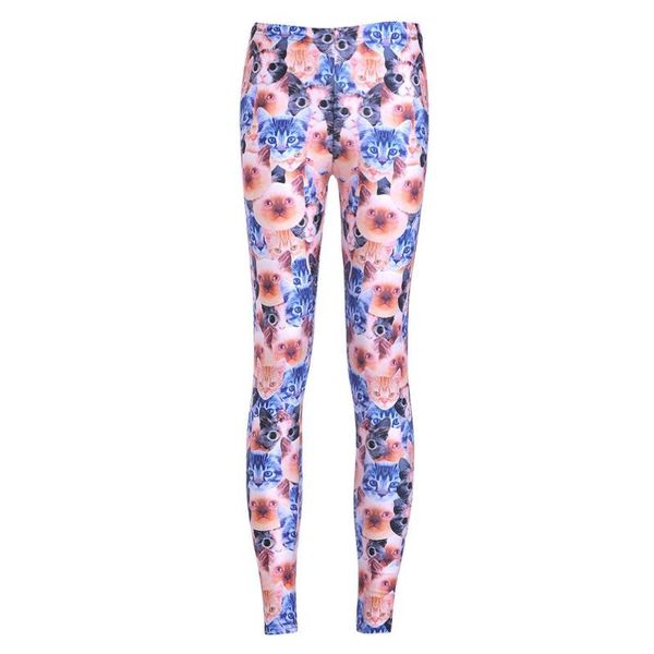 

women's leggings fashion women lovely cats print slim fit thin elastic polyester party pants casual trousers drop, Black
