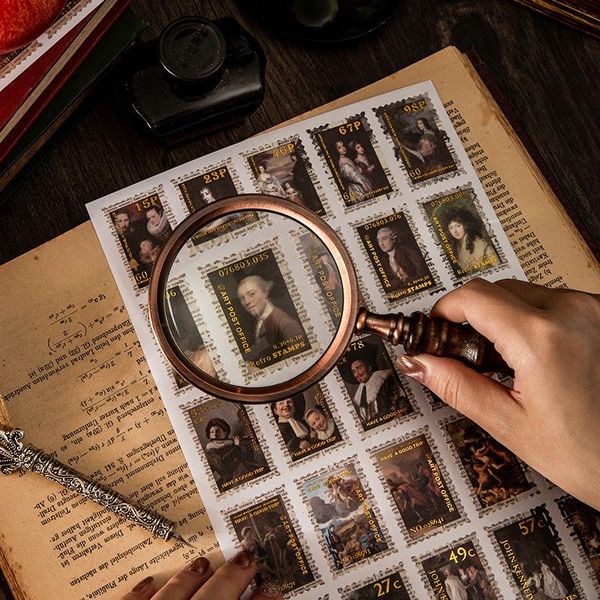 

gift wrap 8 design retro art post office series sticker dedicated paper label pet material luggage decoration