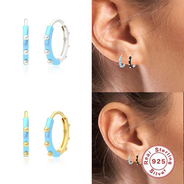 

hoop & huggie aide 925 sterling silver tiny cartilage earrings piercing accessory trendy female hoops for men women jewelry, Golden;silver