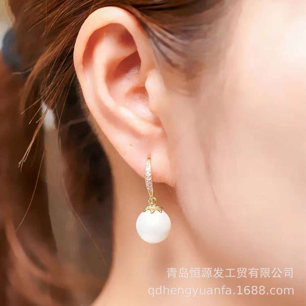 

jewelry korea east gate earrings pearl simple allergy gold plated platinum earrings female ear clip, Silver