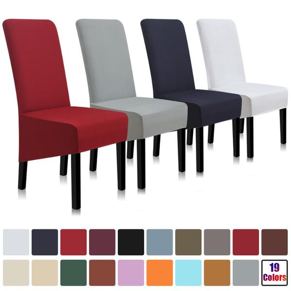 

chair covers 1/2/4/6 pc cover solid color elastic seat stretch high back slipcovers for dining wedding banquet el