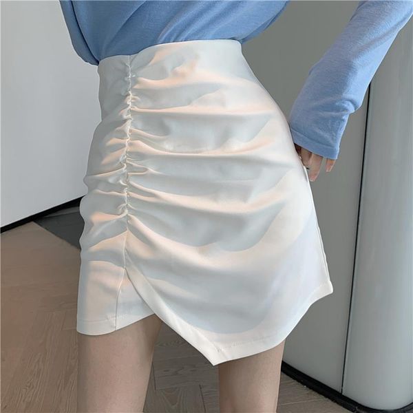 

skirts design sense minority irregular skirt women's summer chiffon high waist a-line bag hip, Black