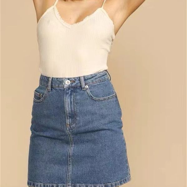 

women's two piece pants women high waist denim mini skirt 2021 spring summer ladies a- line retro slim short jeans with buttons po, White