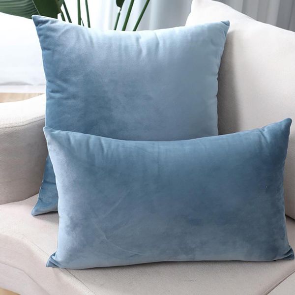 

cushion/decorative pillow 15 colors cover velvet cushion for living room sofa 45*45/30*50cm kussenhoes blue home decorative housse de coussi
