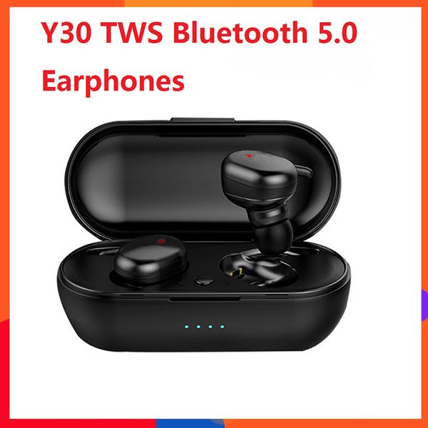 

y30 wireless headset sports button mini bluetooth earbuds 5.0 touch earphone with microphone wholesale