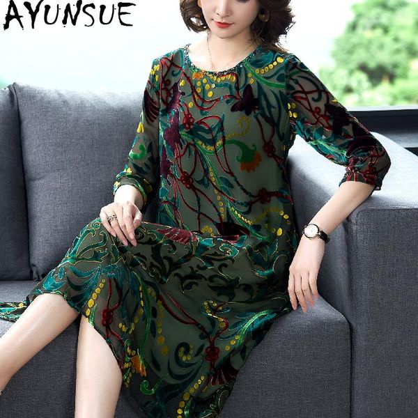 

fashion women spring dress vintage floral silk midi female plus size dresses for 4xl vestidos kj6815 casual, Black;gray