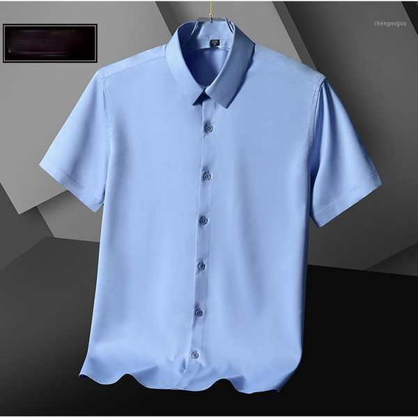 

men's dress shirts business summer shirt men thin short sleeve solid color soft fashion slim trend camisa hombre clothing di50cs, White;black