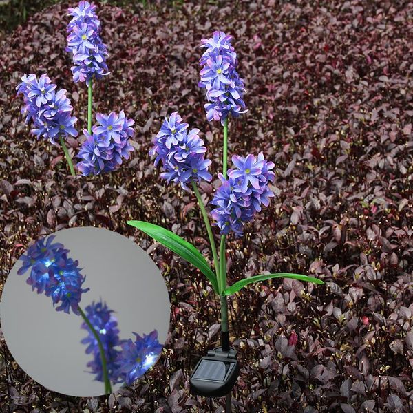 

hyacinth flower solar power light outdoor decorative lights lawn lamp home garden fake waterproof night lamps