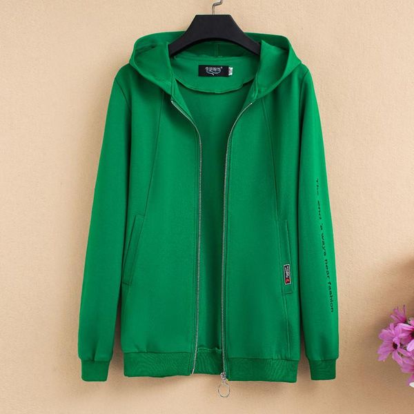 

spring autumn coat large size 5xl women's hoodies short jacket long sleeve jackets outerwear loose casual female, Black;brown