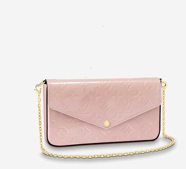 

bags luxury m64358 flicie pochette patent leather chain bag baghandbags iconic brand bag purse long wallet chain wallets clutche designer, Red;blue