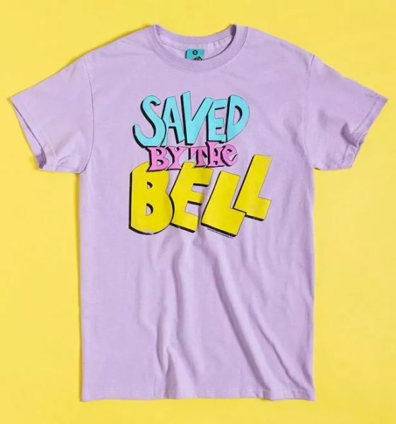 

official saved by the bell logo orchid t-shirt, White;black