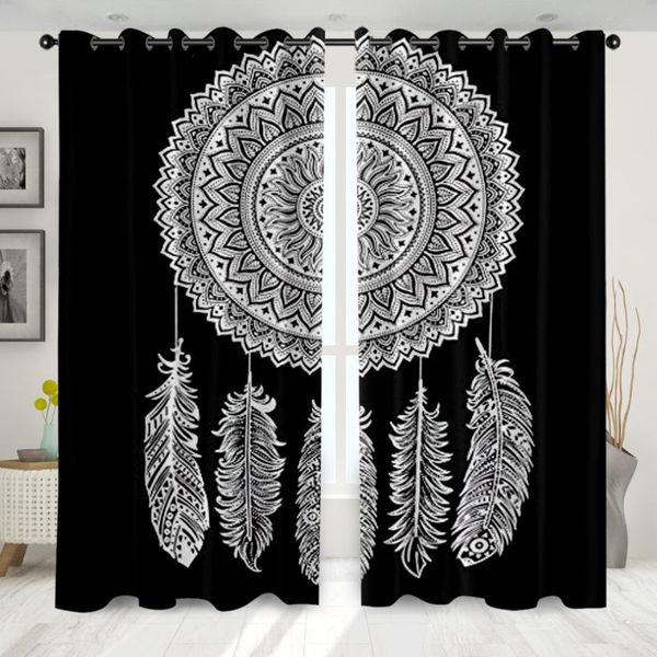 

curtain & drapes onglyp mandala dreamcatcher living room curtains high shading blackout bedroom window for girls boy,2 piece/set
