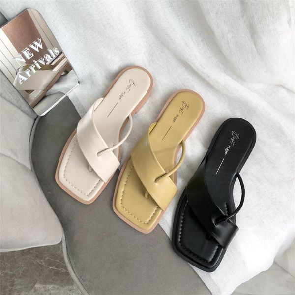 

slippers shoes woman 2021 rubber flip flops soft shale female beach low cross-tied hawaiian comfort flat sabot bonded leather ro, Black