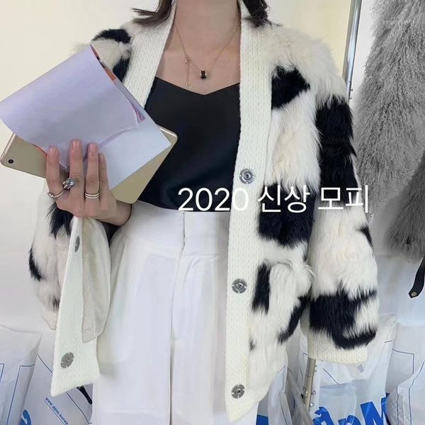 

tuscan fur one coat women's 2021 wool short lambs leather & faux, Black