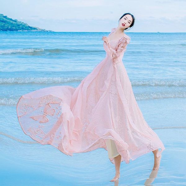 

casual dresses light pink seashore vintage fairy long dress with jacket medieval renaissance gown princess victorian, Black;gray