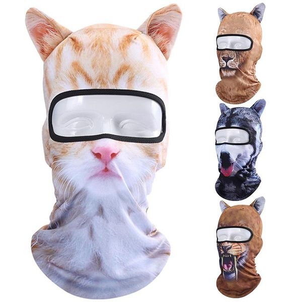 

animal headgear printed full face cap elastic breathable sunburn cream windproof sun headband helm oren hat cycling caps & masks, Black