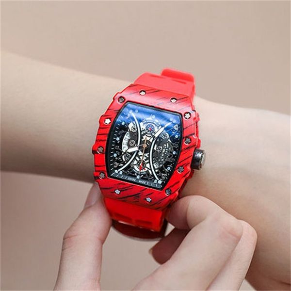 

designer watch brand table luxury watches vibrato automatic non mechanical barrel shaped male business youth watch student tiktok, Slivery;brown